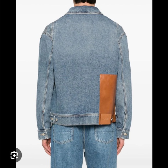Loewe Men’s Denim Jacket Leather Patch color Blue size 48 - Picture 1 of 10